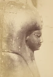 Close-up of the Sarcophagus of the Queen Aah-Hotep (Profile)