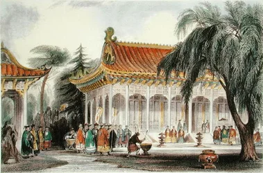 The Hall of Audience at the Palace of Yuen-ming-Yuan, Peking, c.1850