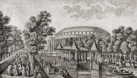 Ranelagh Gardens, Chelsea, London, England. The exterior of the Rotunda at Ranelagh Gardens, the 