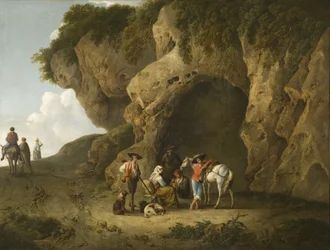 Cavern Scene Near Subiaco, with Figures