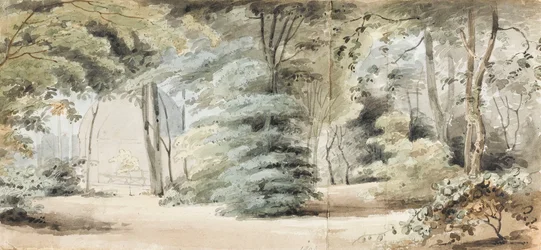 Part of the Grounds at Merton with an Arbour and Trees