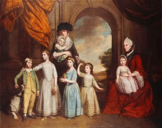 A Group Portrait of the Craven Children, Full-Length, Before an Arch with a Landscape Beyond, 1776