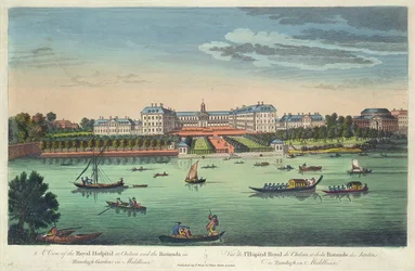 A View of the Royal Hospital at Chelsea and the Rotunda in Ranelaigh Gardens, Pub. by Robert Sayer, 1751