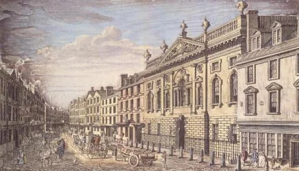Ironmongers Hall and Fenchurch Street (engraving, after I. Donawell, c.1750)