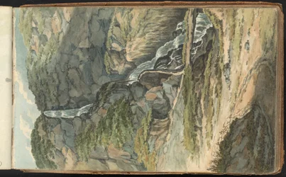 Album of Landscape and Figure Studies: A Waterfall