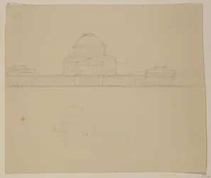 Elevation of the Ohio State House, c.1838