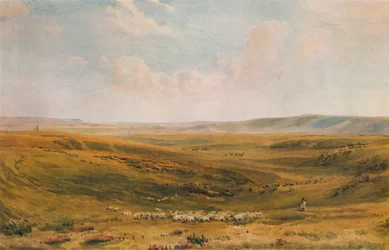 The Downs near Lewes Seaford Cliff in the distance