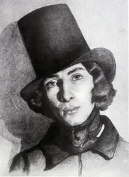 Portrait of Maurice Sand (1823-1889), son of George Sand, 21 years old - Undated drawing by Thomas Couture - this drawing was for a long time considered to be that of his mother George Sand