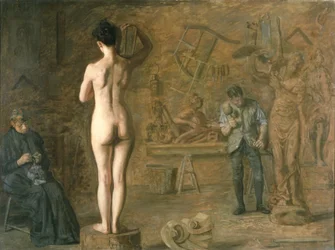 William Rush carving his Allegorical Figure of the Schuylkill River