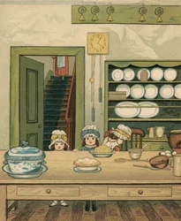 Home Life: Children in the Downstairs Kitchen