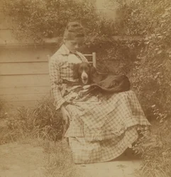Susan Macdowell (later Mrs. Thomas Eakins) with Setter
