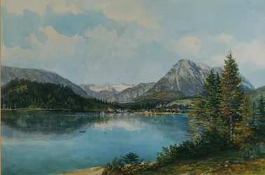 The Altaussee Lake with the Dachstein