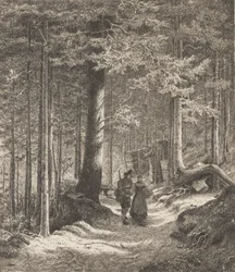Forest Interior with Two Figures