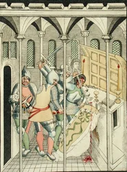 The Assassination of St. Thomas Becket (c.1118-70) at Canterbury, from the Chapel of the Trinity at Stratford Upon Avon