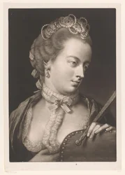 Woman with a Lace Collar, a Diadem and Fan (Life-sized Heads series)