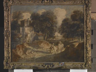 Wooded Landscape with Mounted Peasants