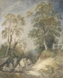 Wooded Landscape with Gypsy Encampment (c.1760-65)