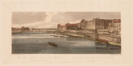 A Selection of Twenty of the Most Picturesque Views in Paris: View of the Louvre & Bridge