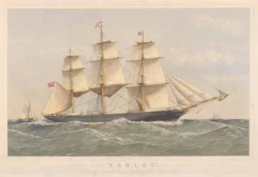 Clipper Ship Lahloo, 799 Tons, preparing to land Pilot off the Owers