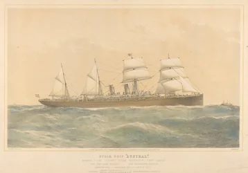 Steam ship Austral belonging to the Orient Steam Navigation Company Limited, c.1868-74