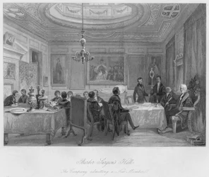 Barber Surgeons Hall. The Company admitting a New Member, c1841