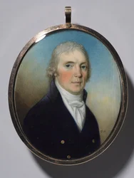 Pair of Miniatures: Portrait of a Man and Portrait of a Woman Wearing a Miniature, 1780