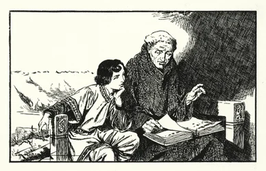 The future King Alfred being educated