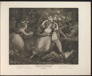 Wanton Maid Enjoying Herself in a Tavern (Plate 7. The Wanton Revelling with Her Companions, Virtue and Vice, Diligence & Dissipation)