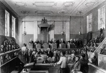 Central Criminal Court, The Old Bailey, engraved by H. Melville