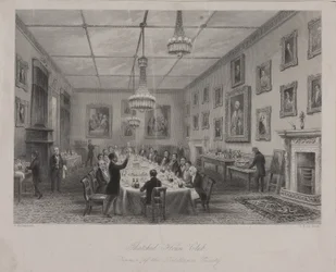 Dinner meeting of the Dilettanti Society, Thatched House Tavern on St Jamess Street, c.1840