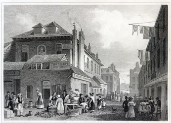 Hungerford Market, Strand, engraved by Thomas Barber, 1830