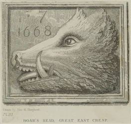 Inn sign from the Boars Head Tavern in Eastcheap, c.1850