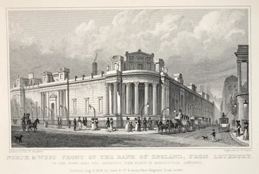 North and West Front of the Bank of England from Lothbury, from 