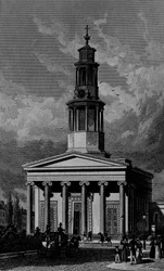 St. Pancras Church, West Front, engraved by James Tingle