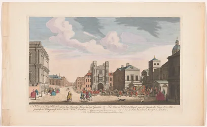View of the Banqueting House and Horse Guards Building in London