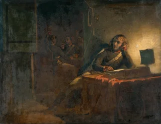 Interior with British Army Officers