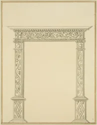 Carved doorway in House in Lewin