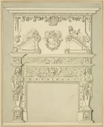 Chimneypiece in house in Lewin