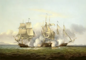 HMS Gore in Action With the French Brigs 