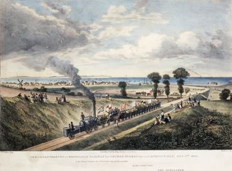 View of the Canterbury and Whitstable Railway from Church Street, Taken on the Opening Day, May 3rd 1830