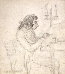 J. M. W. Turner At A Drawing Table; Verso: Mrs. Monro Asleep