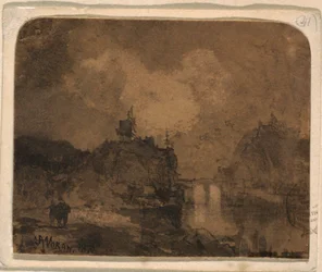 Drawing, River Scene, Grand Canyon, Colorado, 1870