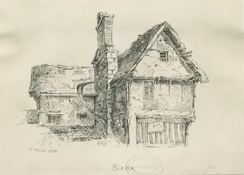 Eccleshall - Biana Hall (pen and ink drawing), 1833
