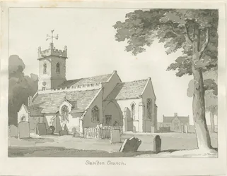 Standon Hall: pen and ink drawing, nd [?mid 19th cent]