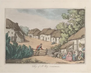 Village of St. Udy, Cornwall, from Sketches from Nature, 1822