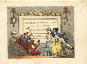 Calligraphic Title Page with Vignette of the Skeleton of Death