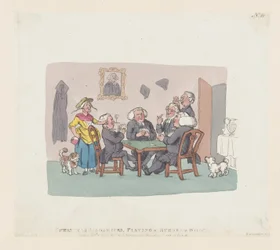 Christmas Academics Playing a Rubber at Whist, April 1, 1803
