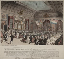 Dinner in celebration of the emancipation of Holland from France, City of London Tavern, Bishopsgate, 1814