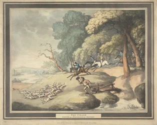 Fox-hunting [set of four]: 3. Fox Chase / Scene near Maidenhead Thicket