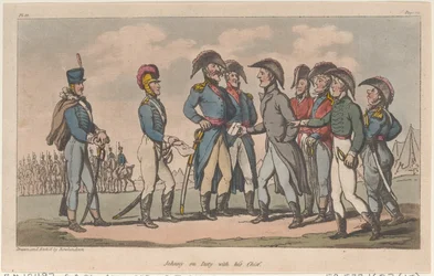 Johnny on Duty with His Chief, from The Military Adventures of Johnny Newcome